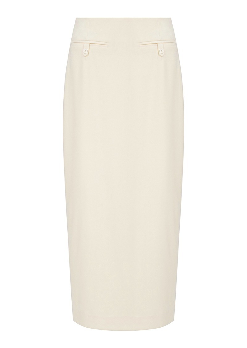 STAUD - Smith Crepe Midi Skirt - Neutral - US 12 - Moda Operandi