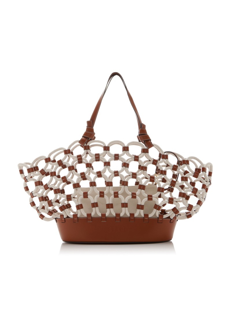 STAUD - Squillo Woven Leather Rope Bag - White - OS - Moda Operandi