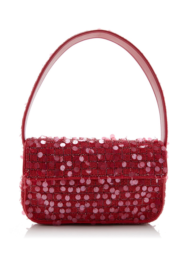 STAUD - Tommy Sequin-Embroidered Beaded Bag - Red - OS - Moda Operandi