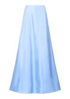 STAUD - Vincenzo Silk Maxi Skirt - Blue - US 4 - Moda Operandi