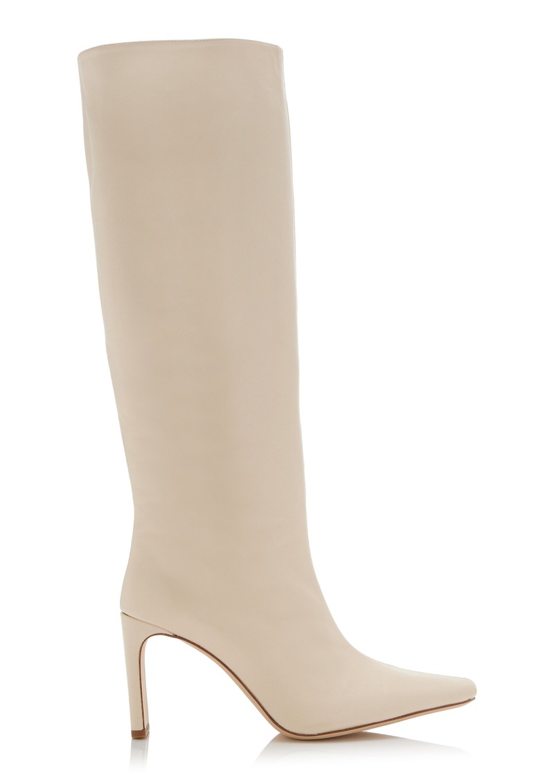 STAUD - Wally Leather Knee Boots - White - IT 39 - Moda Operandi