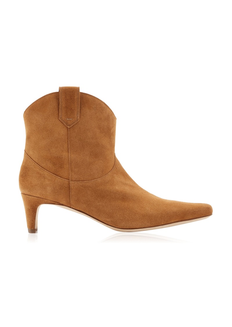 STAUD - Wally Western Suede Ankle Boots - Tan - IT 39.5 - Moda Operandi