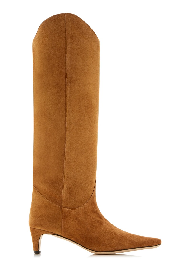 STAUD - Wally Western Suede Knee Boots - Tan - IT 36.5 - Moda Operandi