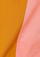 Staud - Wells cropped striped cotton-blend poplin top - Orange - US 10