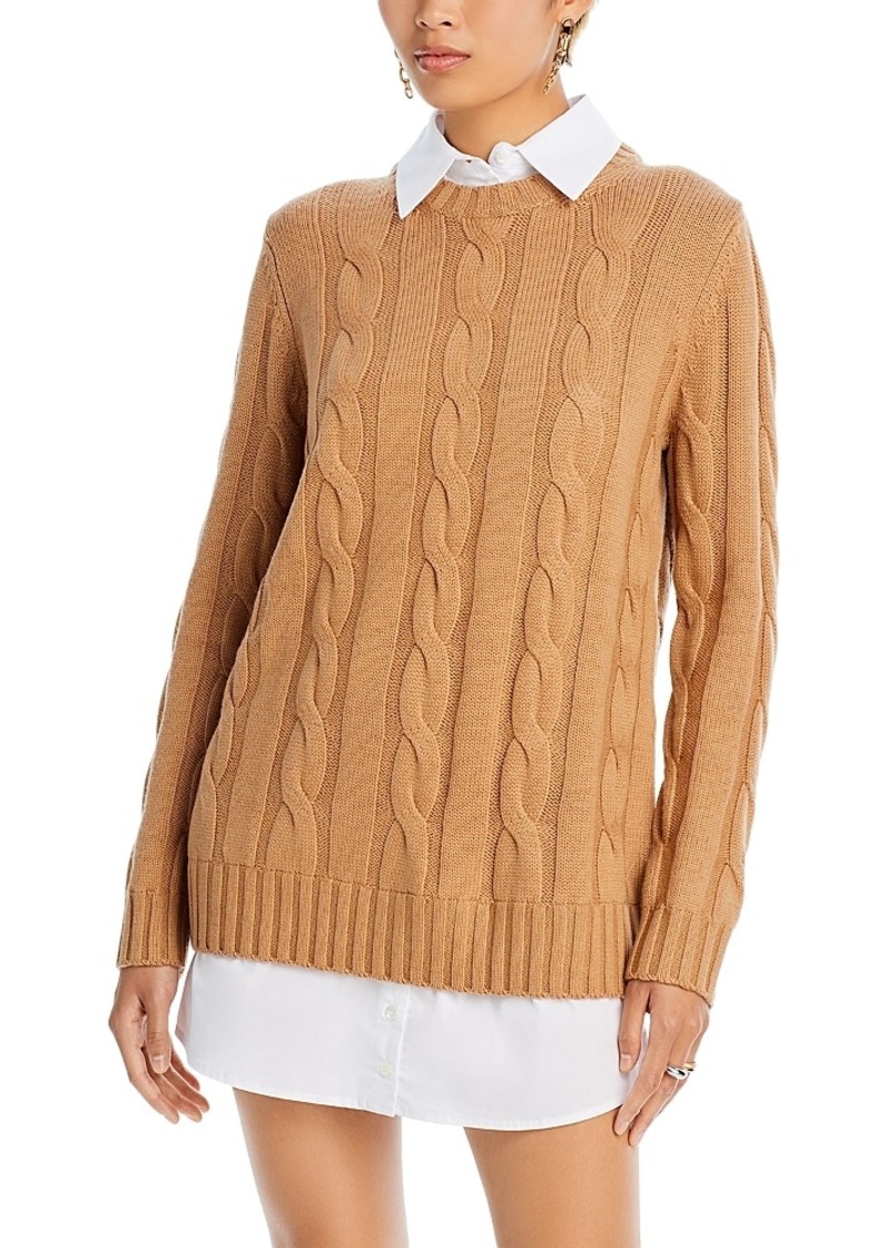 Staud Aldrin Cable Knit Layered Sweater Dress