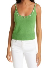 STAUD Ares Button Sweater Tank in Green at Nordstrom