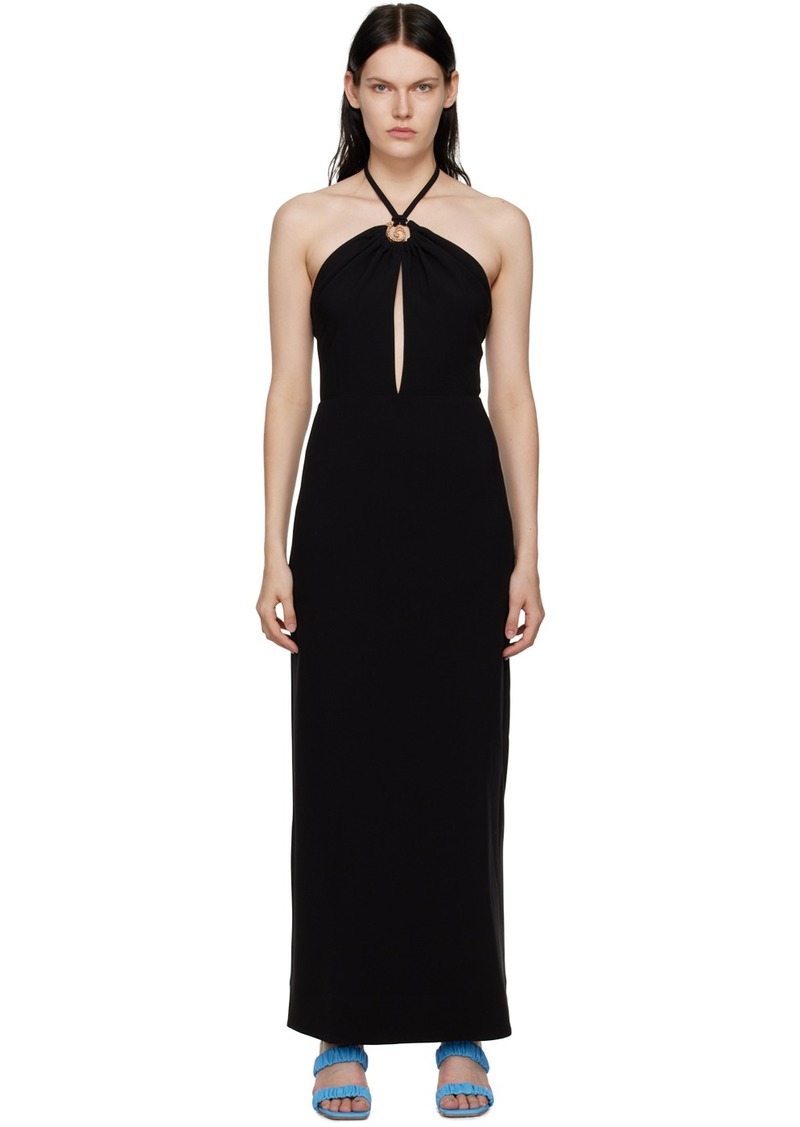 Staud Black Abigail Midi Dress