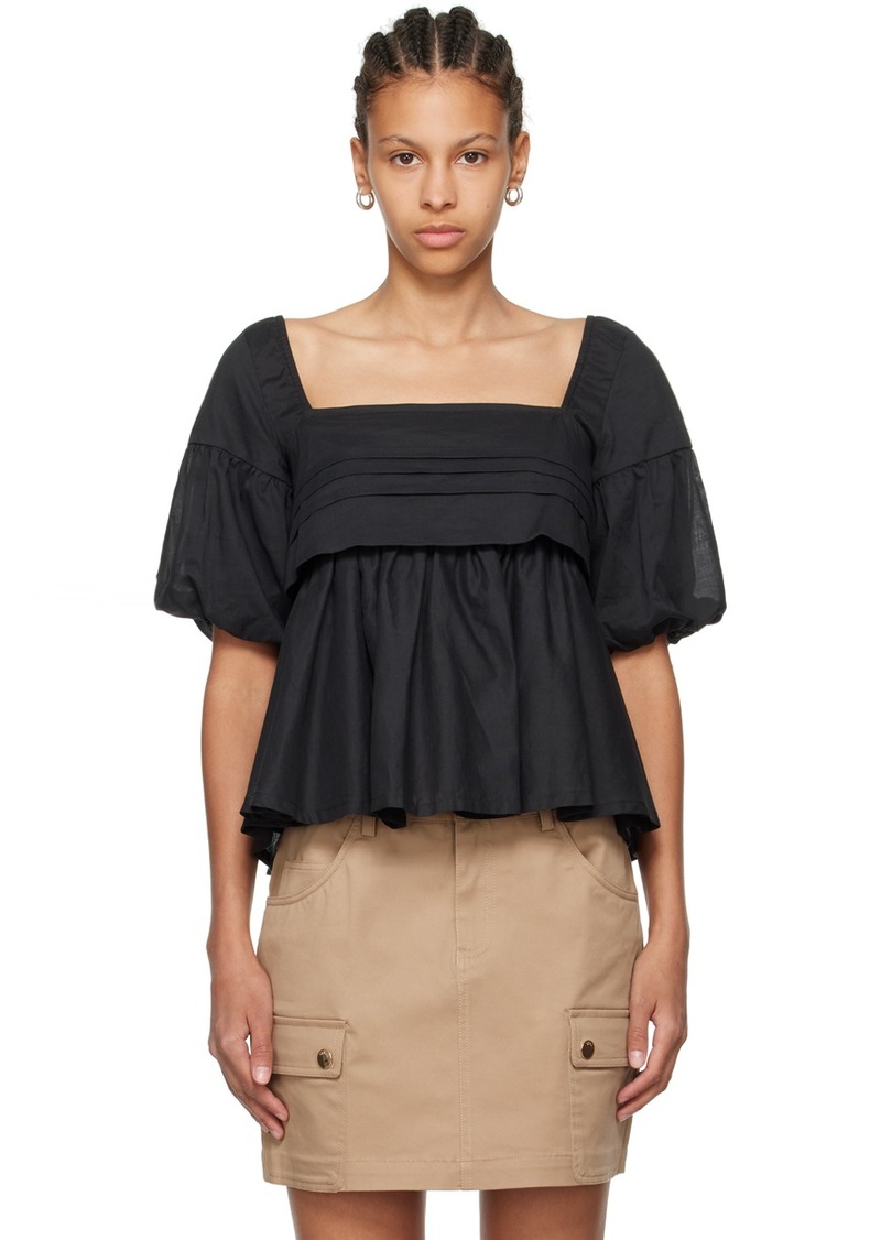 Staud Black Darla Blouse