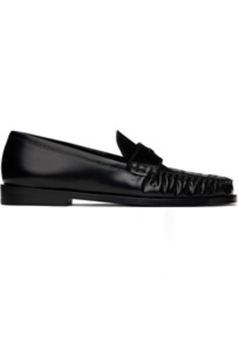 Staud Black Loulou Loafers