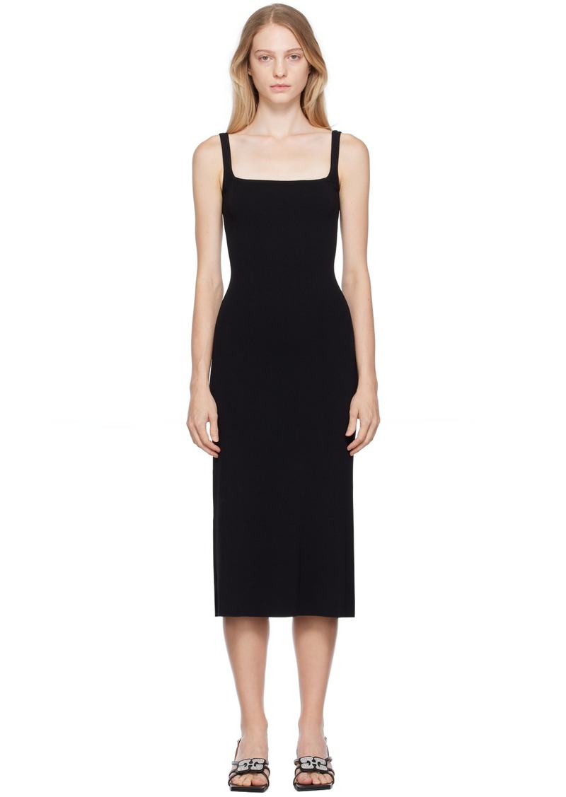 Staud Black Paityn Midi Dress