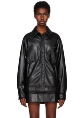 Staud Black Voyaging Faux-Leather Jacket