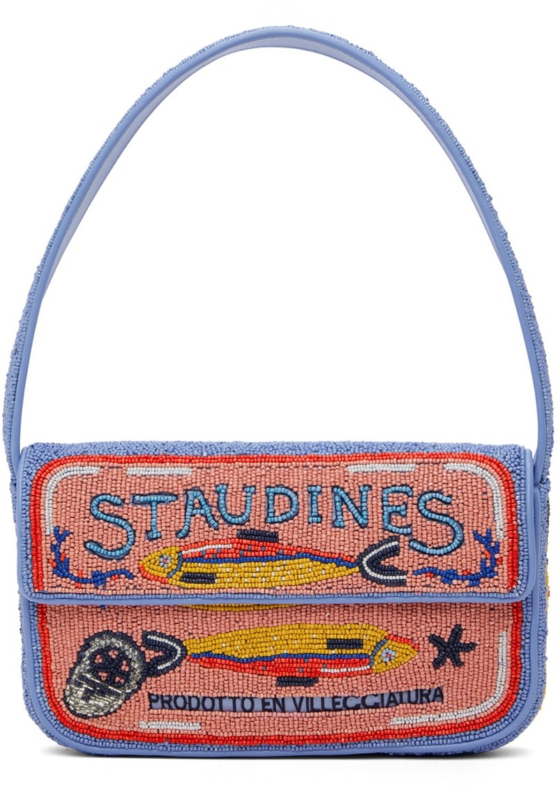 Staud Blue & Pink Tommy Beaded Bag