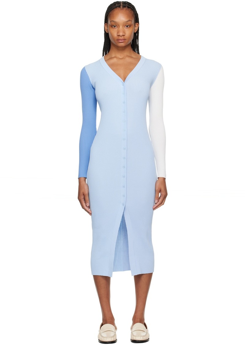 Staud Blue Shoko Midi Dress