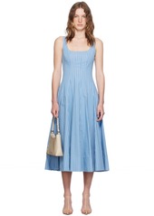 Staud Blue Wells Midi Dress