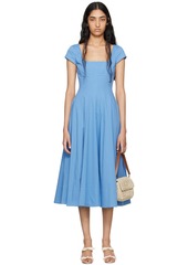 Staud Blue Wells Midi Dress