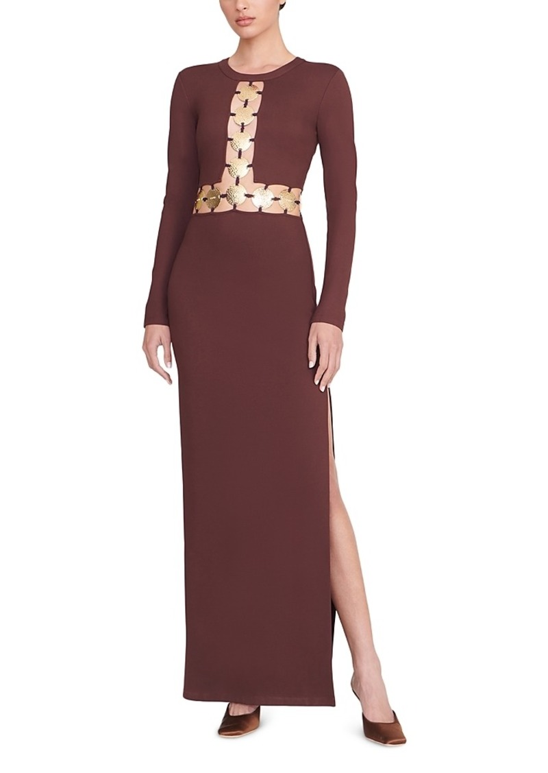 Staud Delphine Embellished Cutout Dress