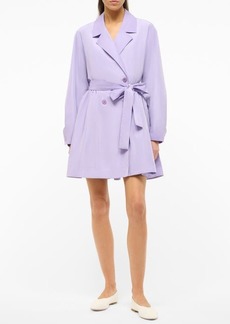 STAUD Double Breasted Tie Waist Long Sleeve Trench Dress