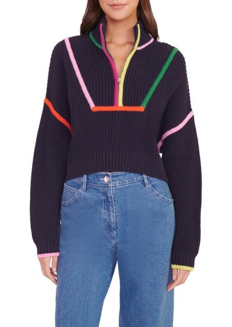 STAUD Hampton Half Zip Crop Sweater