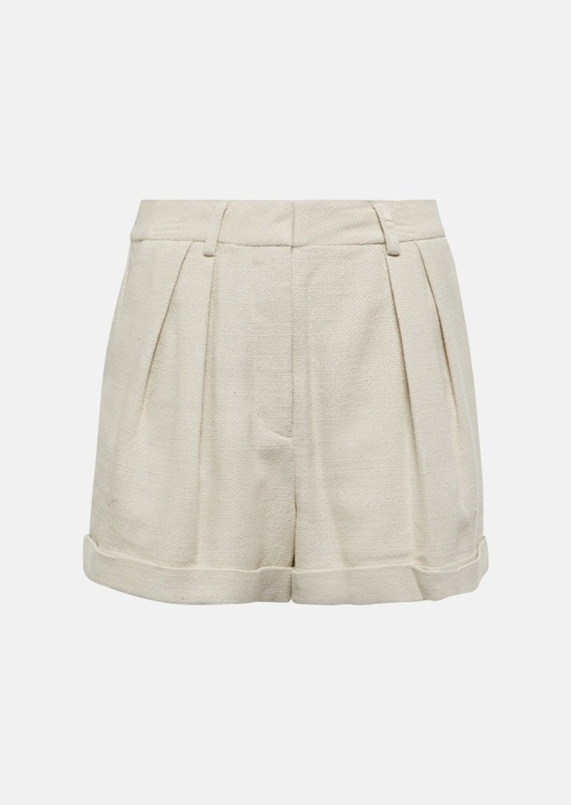 Staud Luisa high-rise cotton-blend shorts