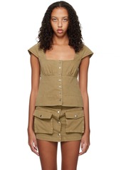 Staud Khaki Julia Blouse