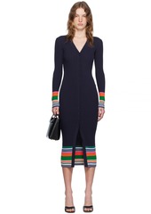 Staud Navy Shoko Midi Dress