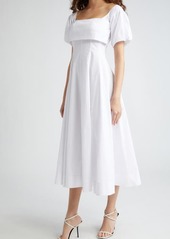 STAUD Palermo Off the Shoulder Stretch Poplin Dress