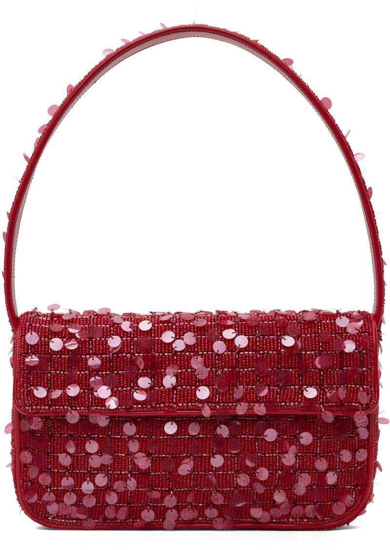 Staud Red Tommy Beaded Bag