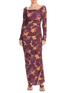 STAUD Solana Floral Print Long Sleeve Maxi Dress