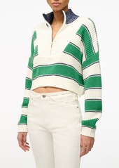 STAUD Stripe Crop Cotton Blend Sweater