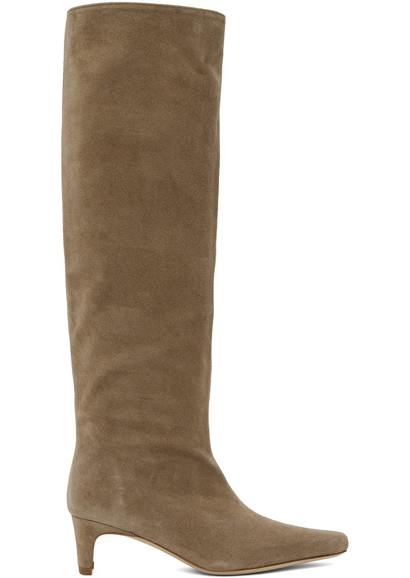 Staud Taupe Wally Suede Tall Boots