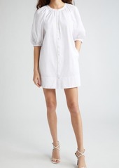 STAUD Vincent Stretch Cotton Mini Shirtdress