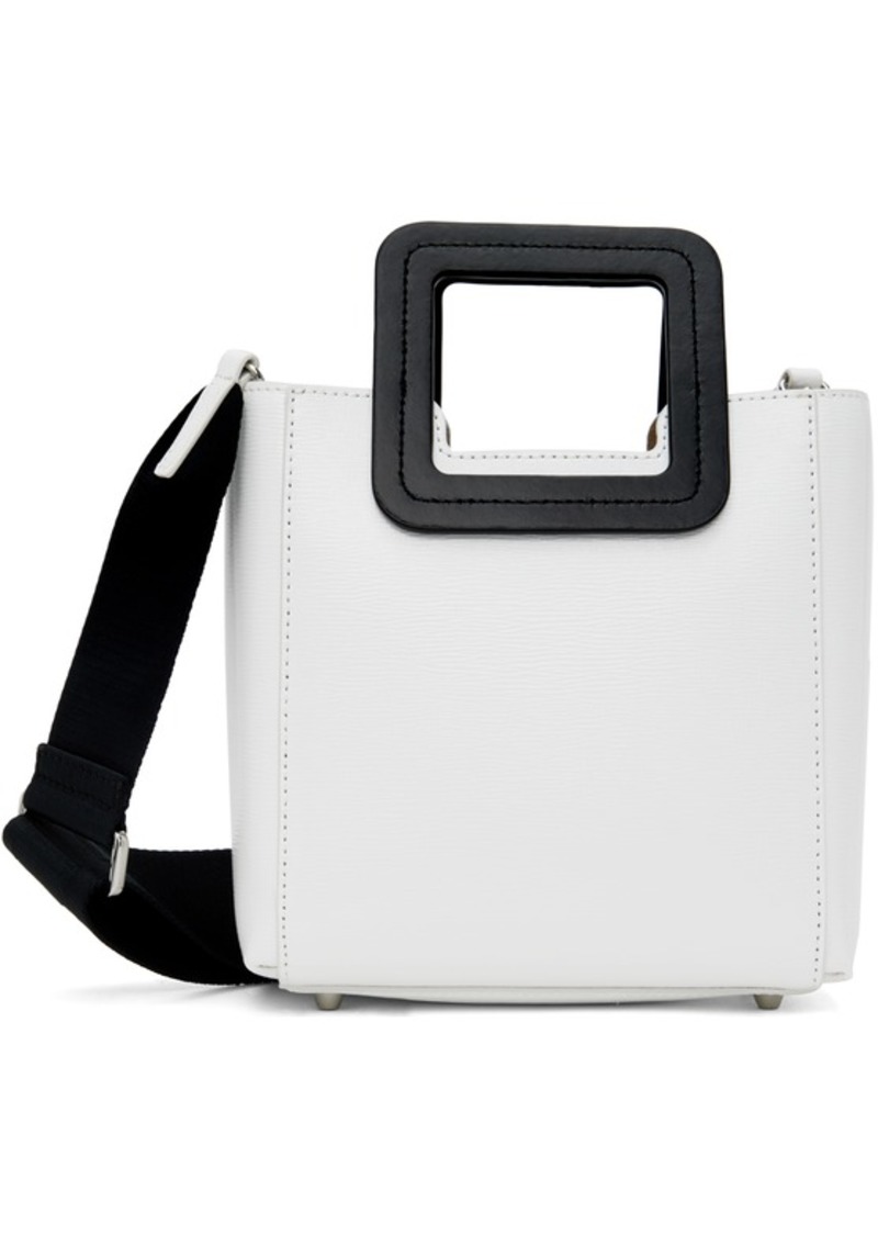 Staud White & Black Mini Shirley Bag