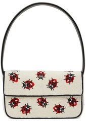 Staud White & Black Tommy Beaded Bag