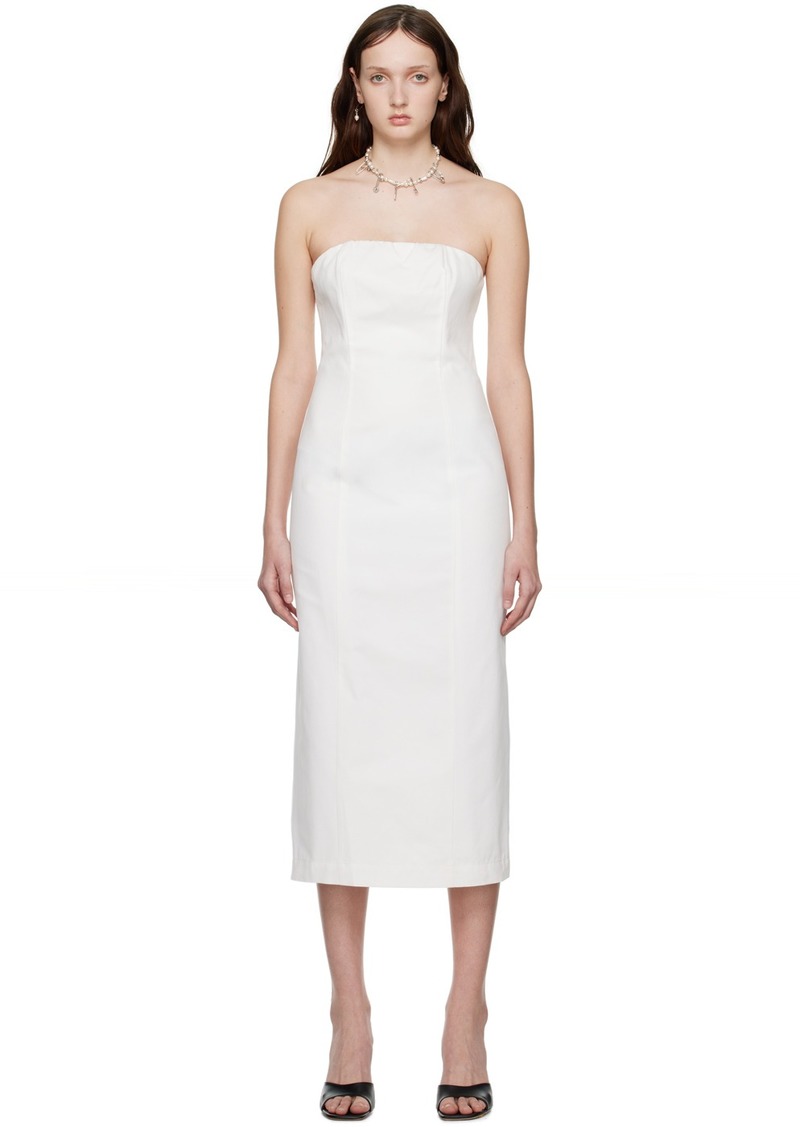 Staud White Daniela Midi Dress