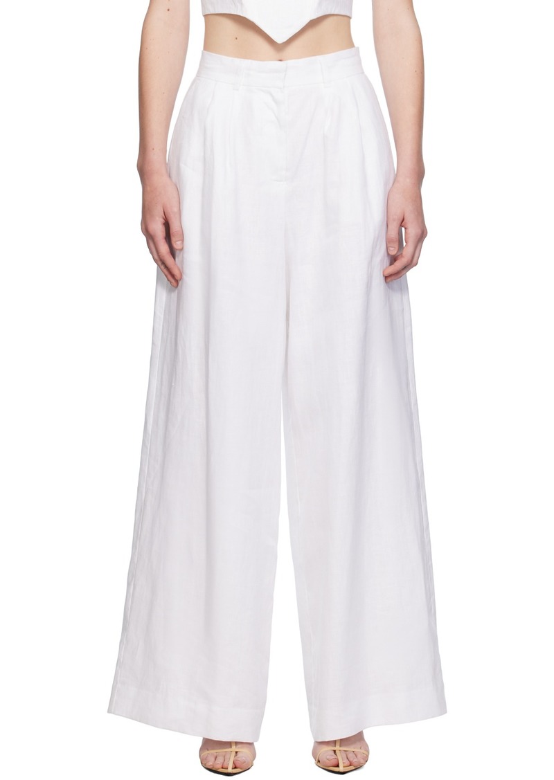 Staud White Sasha Trousers