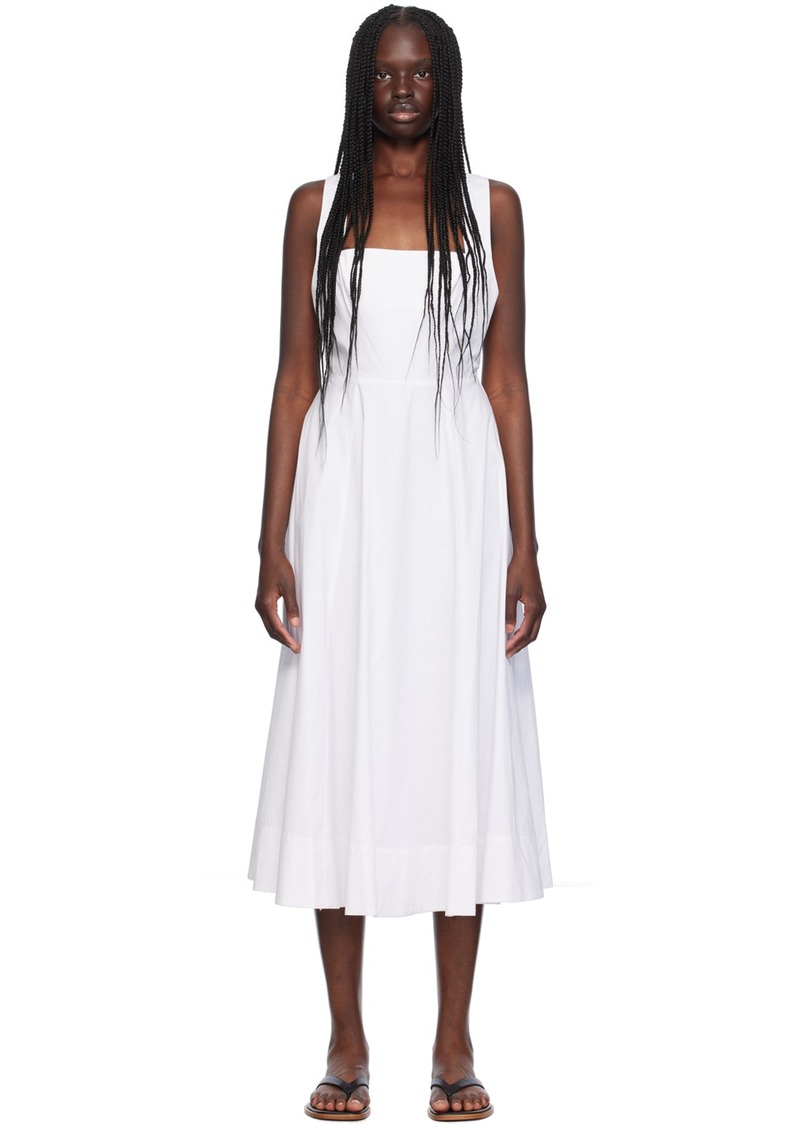 Staud White Teresa Midi Dress