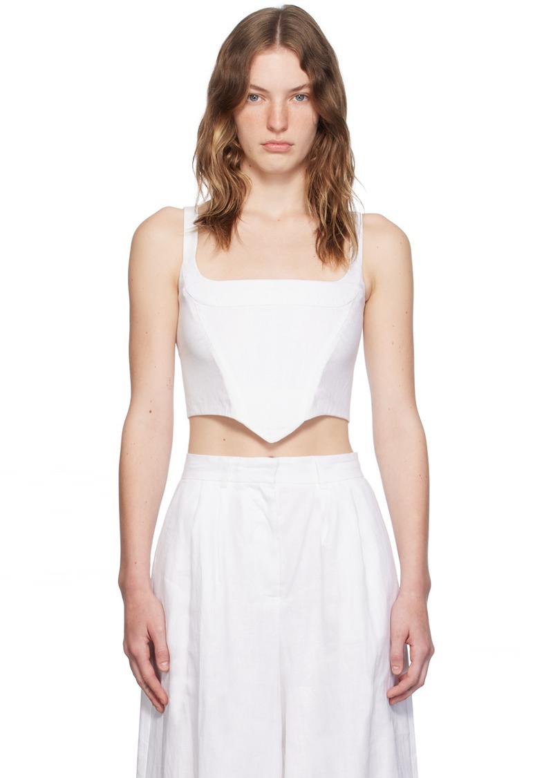 Staud White Vaga Tank Top