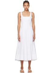 Staud White Wells Midi Dress