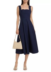 STAUD Teresa Cotton Crossback Midi-Dress