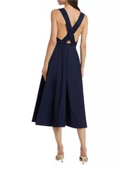 STAUD Teresa Cotton Crossback Midi-Dress