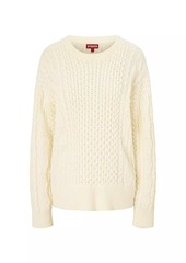 STAUD Tracy Cable-Knit Crewneck Sweater