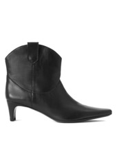 STAUD Wally 45MM Leather Western Ankle Boots