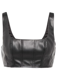 Staud Wells cropped leather-effect top