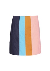 STAUD Wells Stripe Side-Slit Mini Skirt
