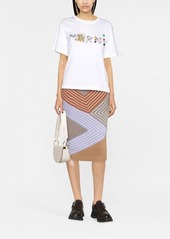 Stella McCartney 3D stripes wool midi skirt