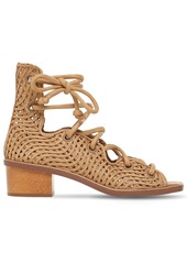 Stella McCartney 40mm Woven Faux Leather Lace-up Sandals