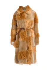 Stella McCartney Adrienne Checkerboard Faux Fur Coat