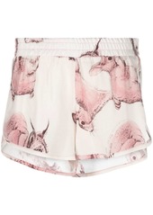 Stella McCartney animal-print silk shorts