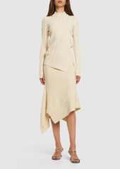 Stella McCartney Asymmetric Rib Knit Midi Skirt