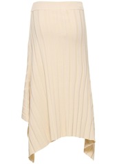 Stella McCartney Asymmetric Rib Knit Midi Skirt